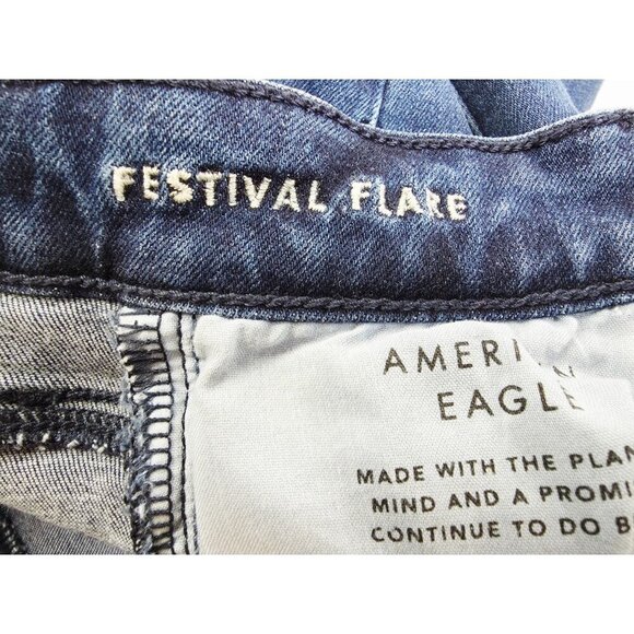 American Eagle Outfitters Size 00 Short Womens 30" Inseam Festival Slit Flare - Picture 7 of 14